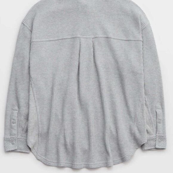 🆕️NWT Aerie LumberJane Waffle Shirt in 'Medium Heather Gray', Size XXL - Picture 7 of 9